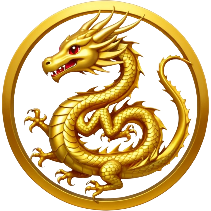 make a gold dragon circling this symbol 滅 emoji