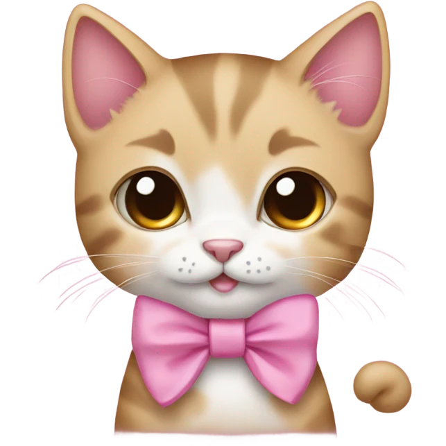 Kitten with pink bow  emoji
