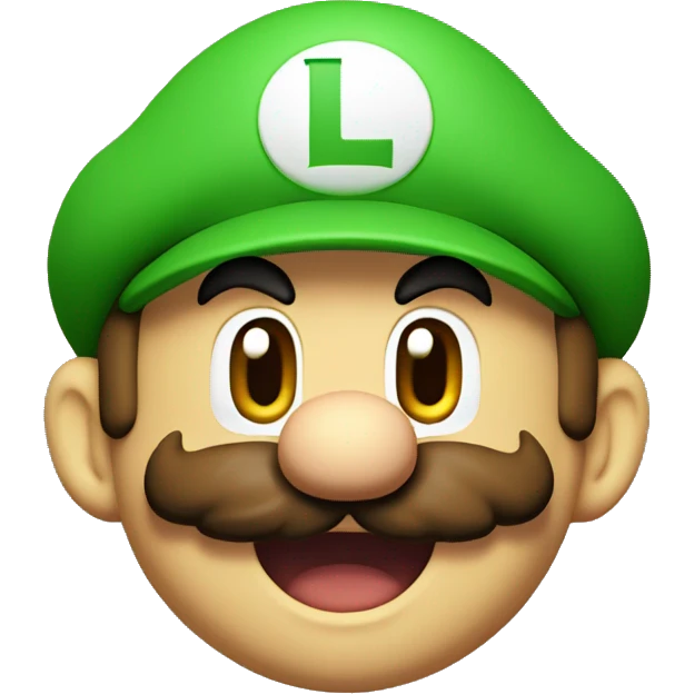 Mario mouth open with Luigi emoji