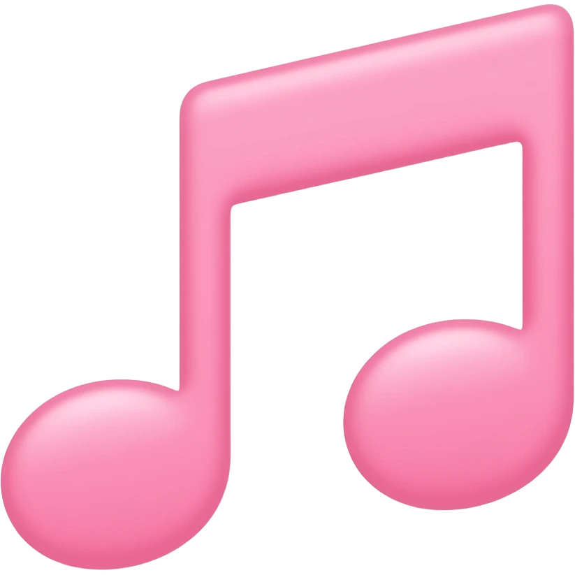 music note, blush pink, soft glow emoji