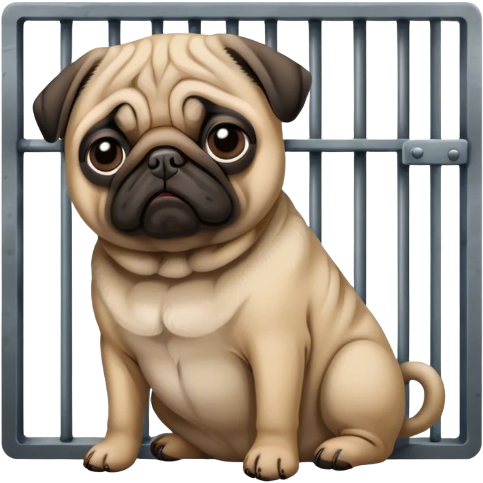 Pug in prison emoji