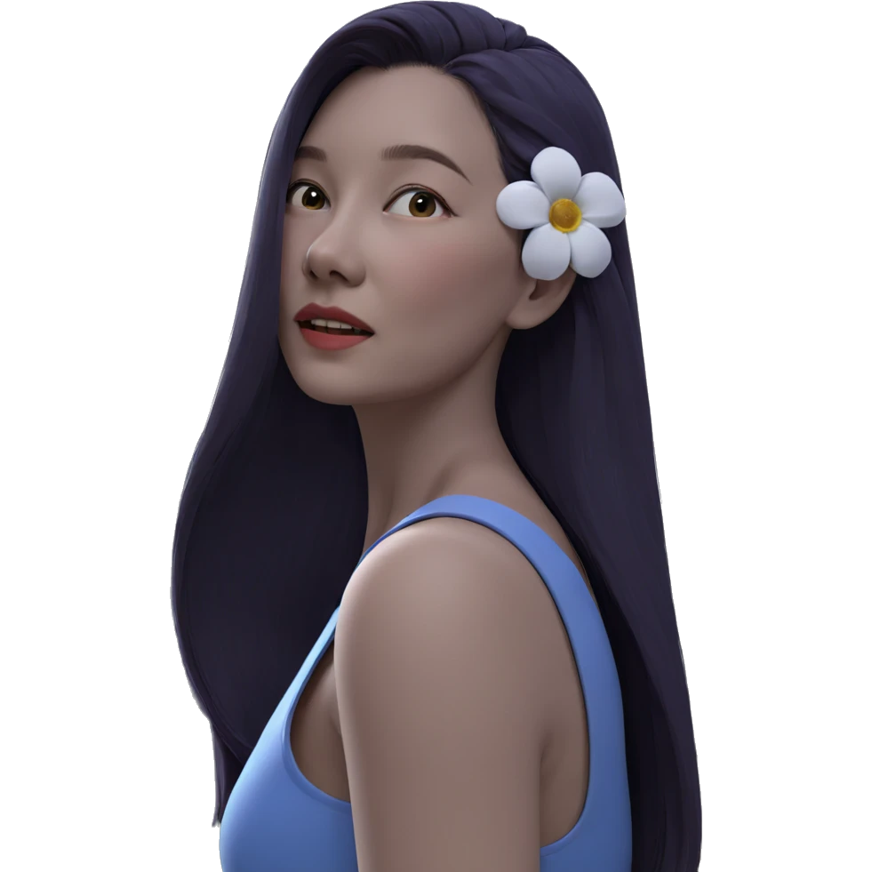 girl with flower in hair emoji