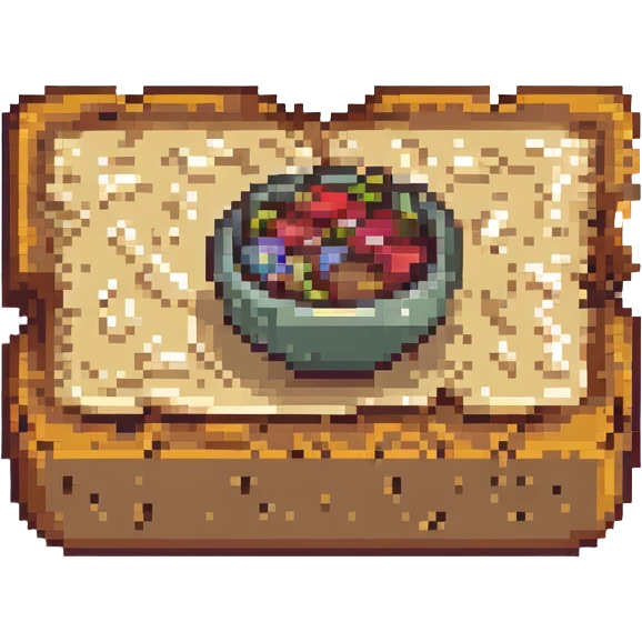 pixel art oatmeal bar with chunky oats, retro game vibe emoji