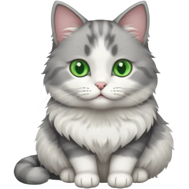 Gatita gris y blanca  emoji