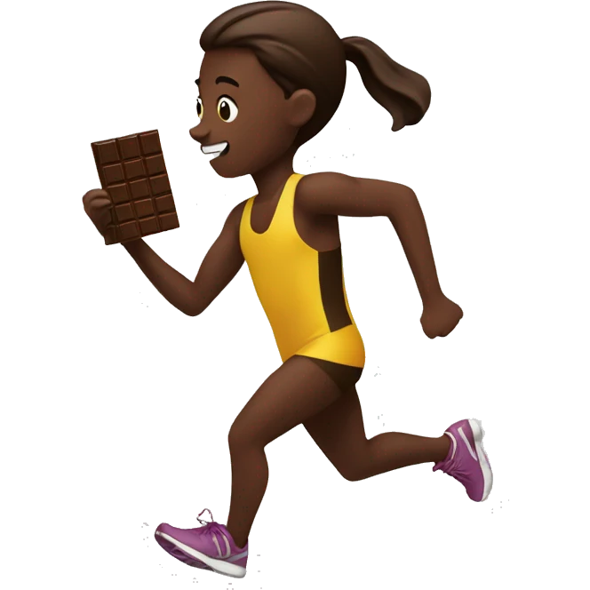 Runner eating chocolate emoji