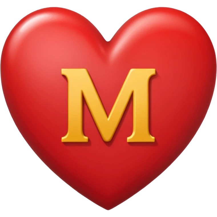The letter M inside of a heart emoji