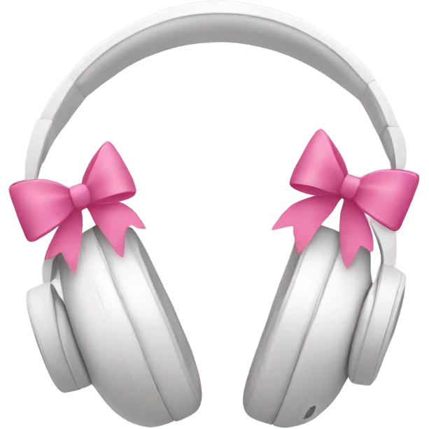 White headphones with pink bows emoji