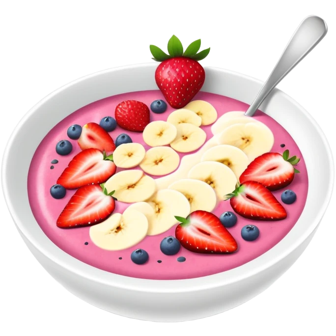 smoothie bowl with strawberries emoji