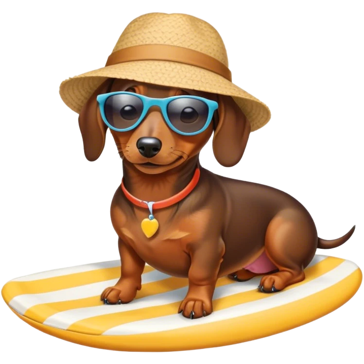 Dachshund at the bach emoji