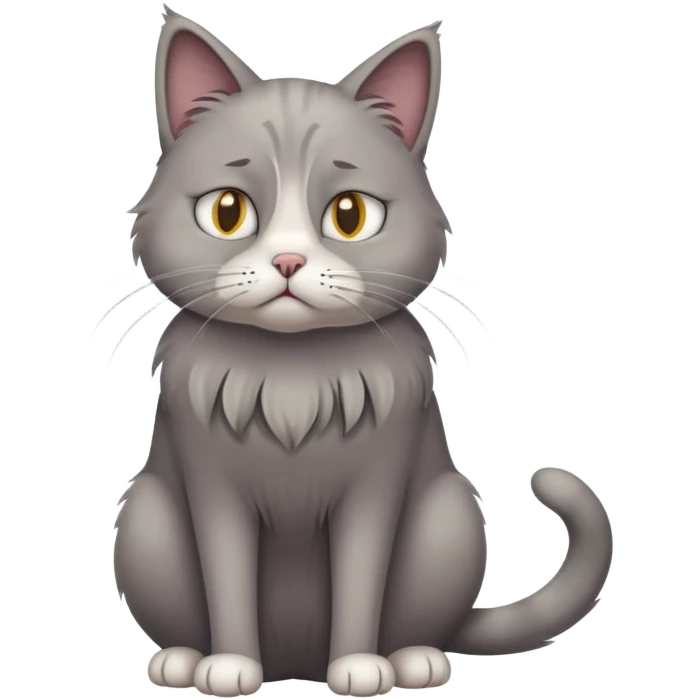 Sad cat standing up  emoji