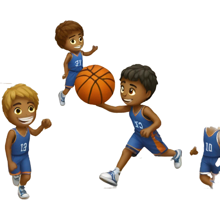 boys playing basketball together emoji