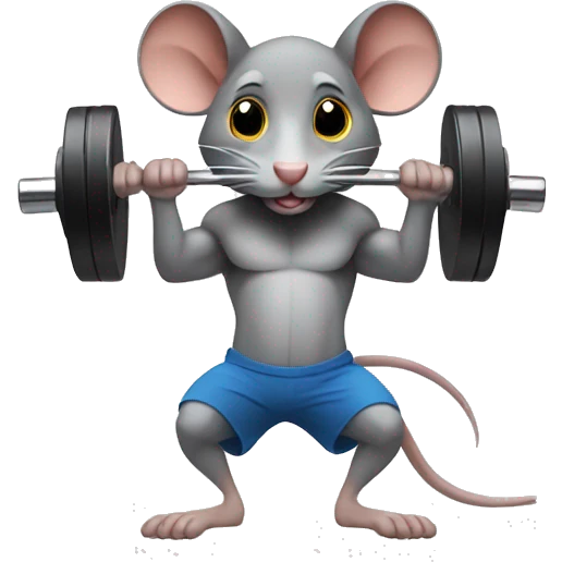 rat lifting weights emoji