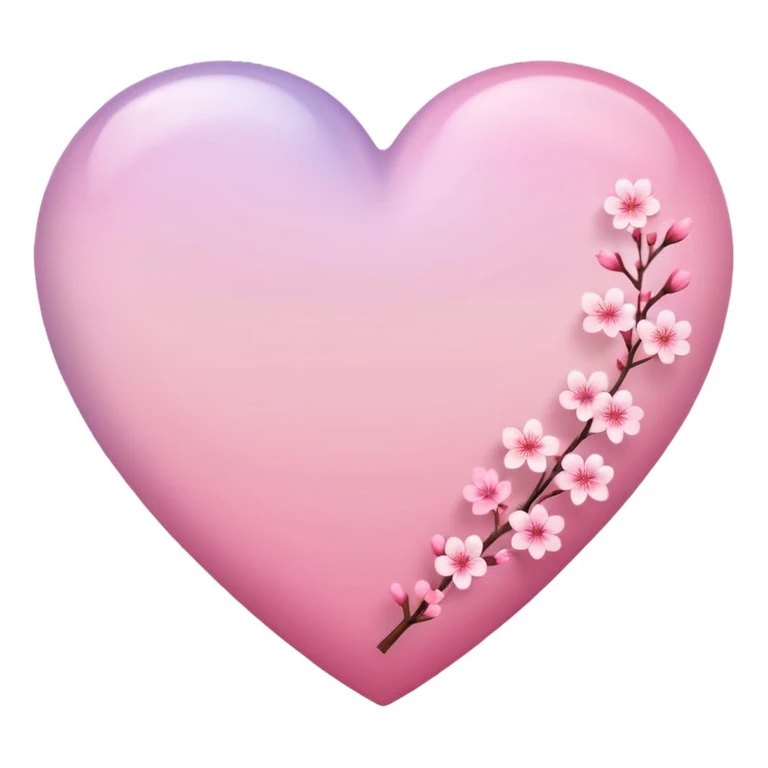 heart with sakura and pastel ombre emoji