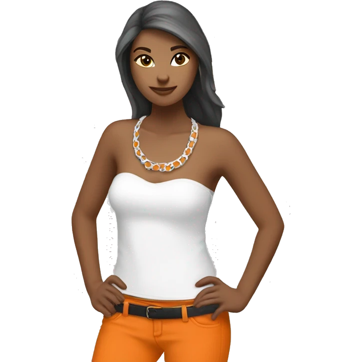 Loup blanc bandeau orange emoji