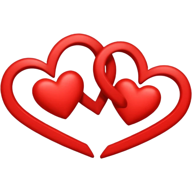Ein rotes Bsnd zwischen zwei Herzen emoji