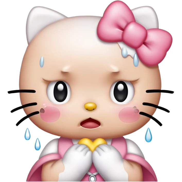 crying Hello Kitty sobbing emoji