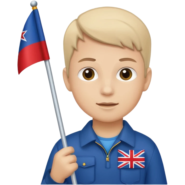 Flag holder kid emoji