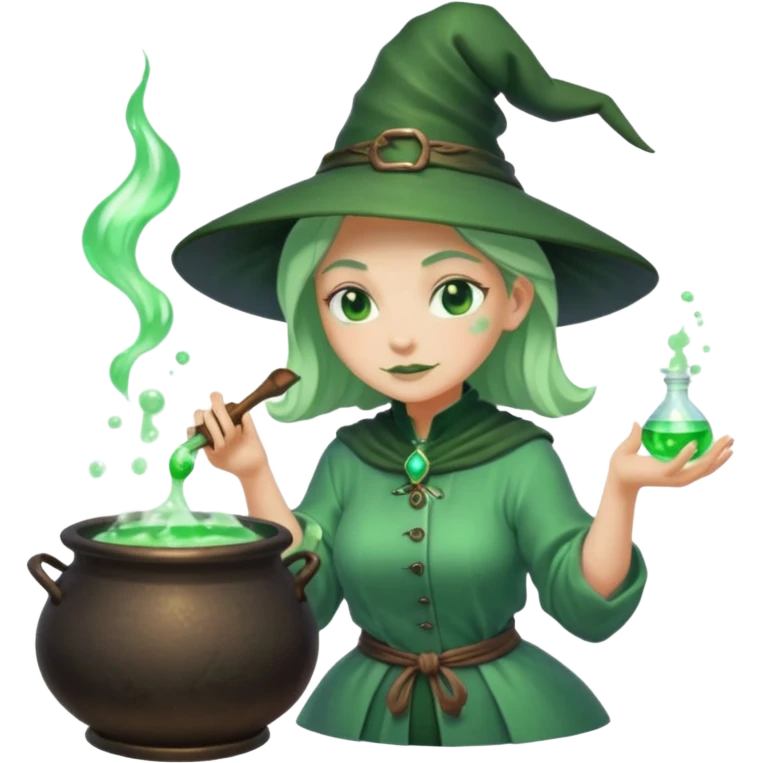 green witch cooking potion emoji
