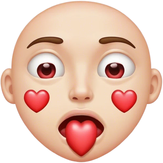 Heart eye face with drooling beside the mouth  emoji
