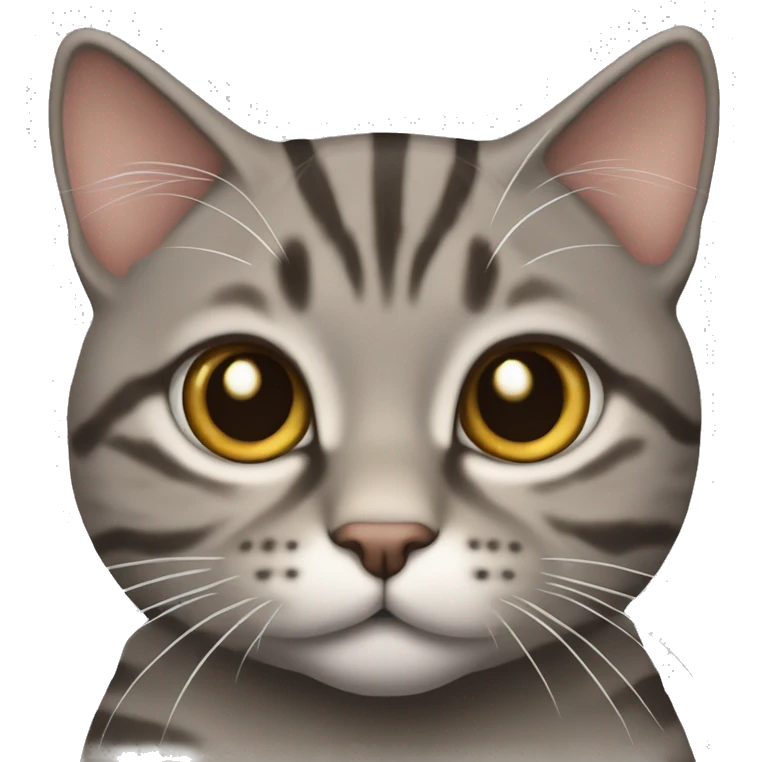 Chubby brown gray tabby cat WITH BROWN EYES emoji