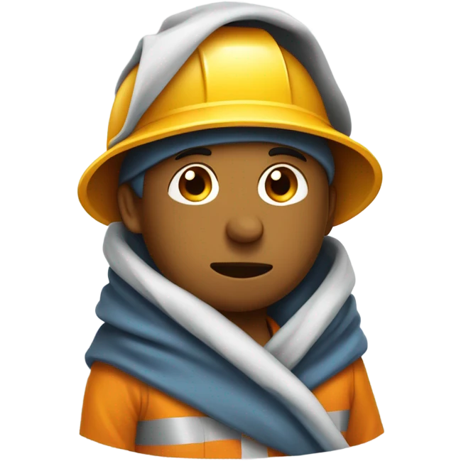 construction man wrapped in a blanket cold emoji