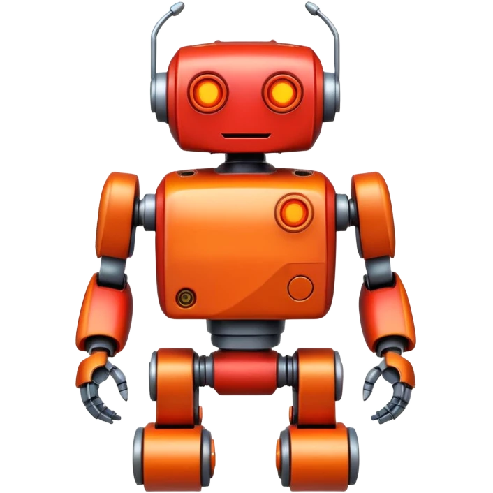 red and orange robot emoji