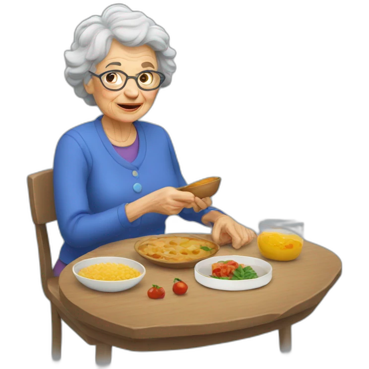 Grandma with borsh emoji