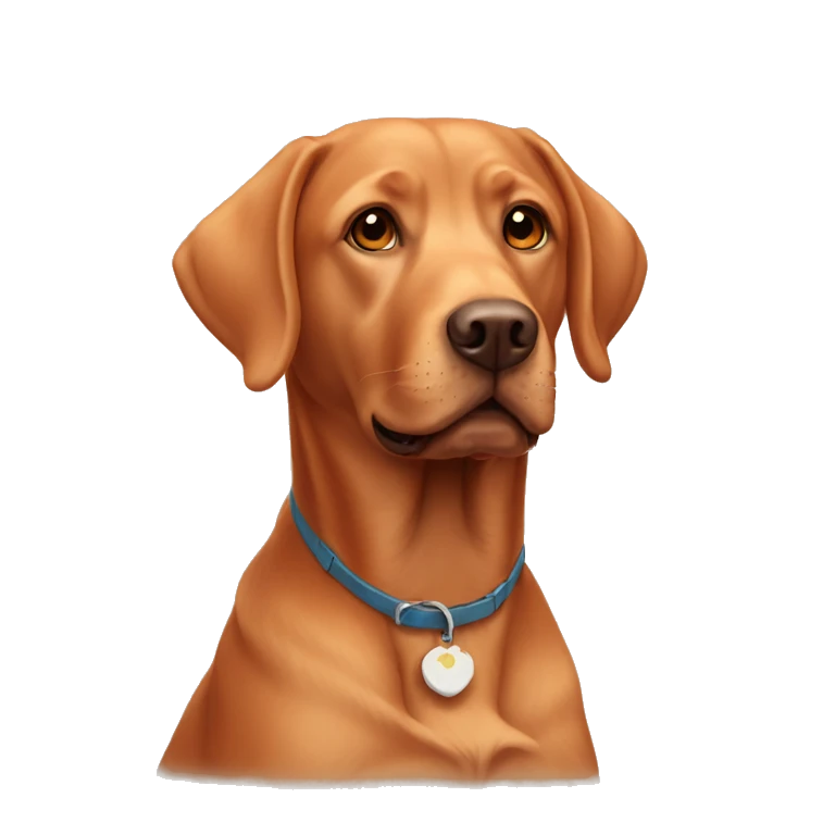 A red Labrador retriever  emoji
