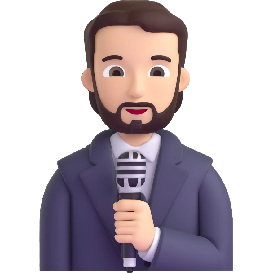 news reporter with microphone emoji