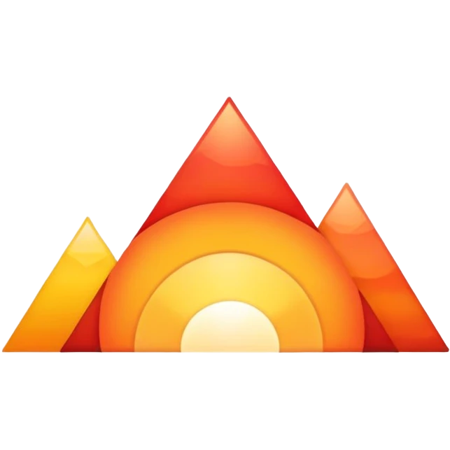 Triangle shaped sunrise emoji