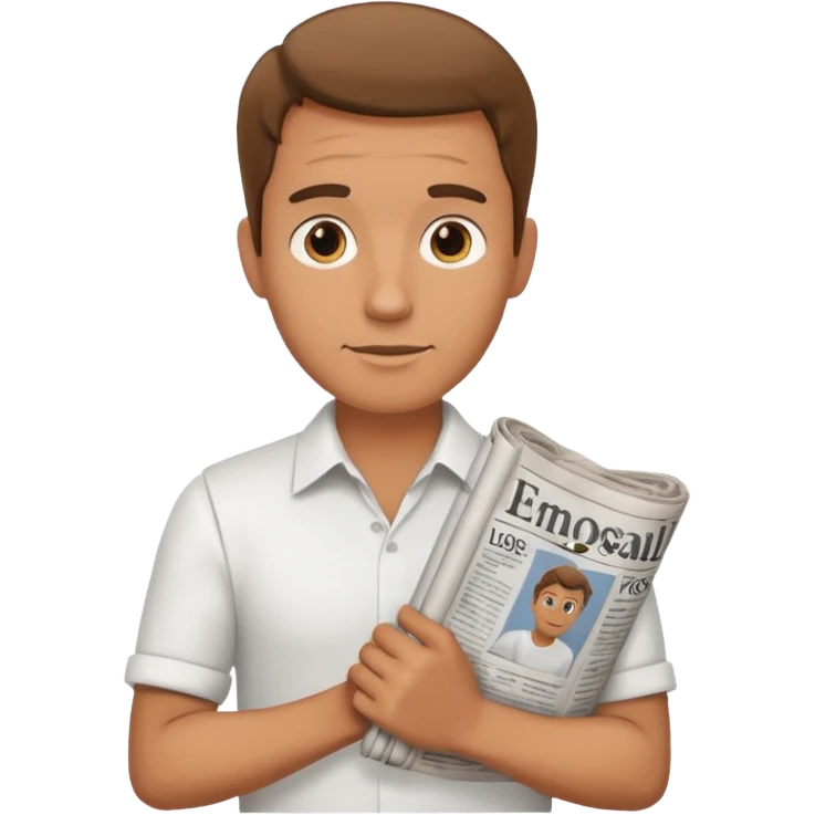 man holding rolled newspaper emoji