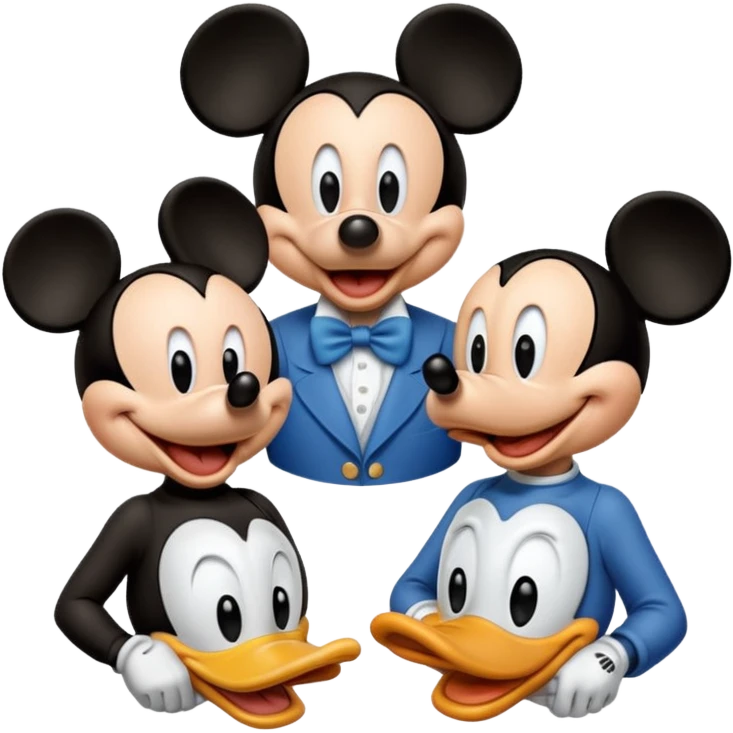 Mickey and Donald and goofy emoji