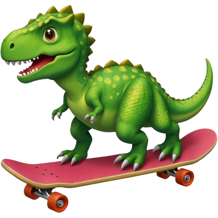Dinosaur on a skateboard emoji