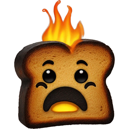 black burned toast emoji