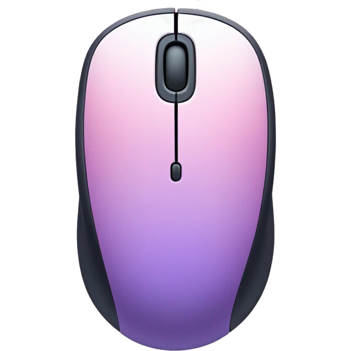 pastel purple to pink ombré computer mouse with accents  emoji