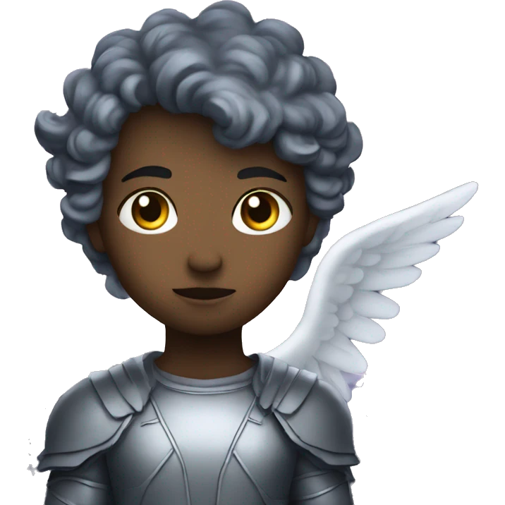 angel with dark night storms and lightning emoji