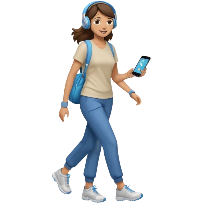 women walking with music full body emoji