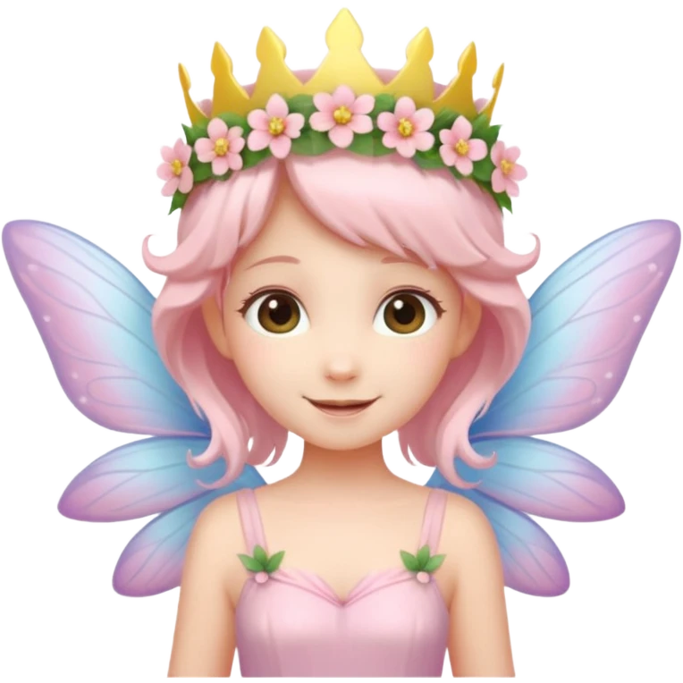 A tiny pastel fairy with glowing wings and a sweet smile
 emoji