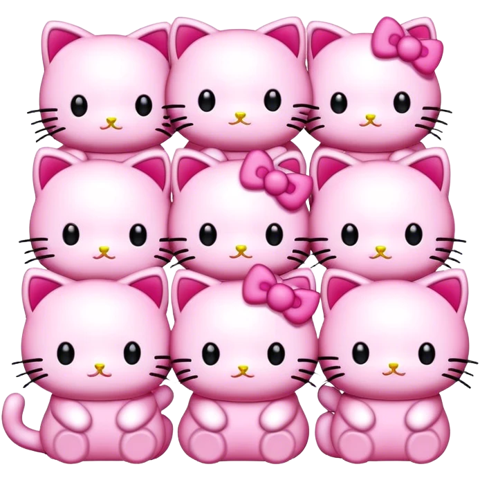cute pink kawaii hello kitties emoji