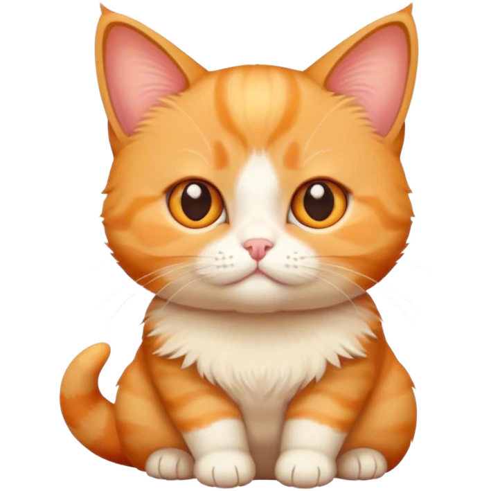Orange munchkin cat sitting  emoji