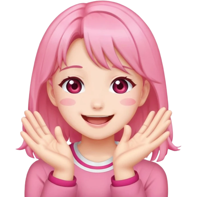 Anime girl clapping cheeks emoji
