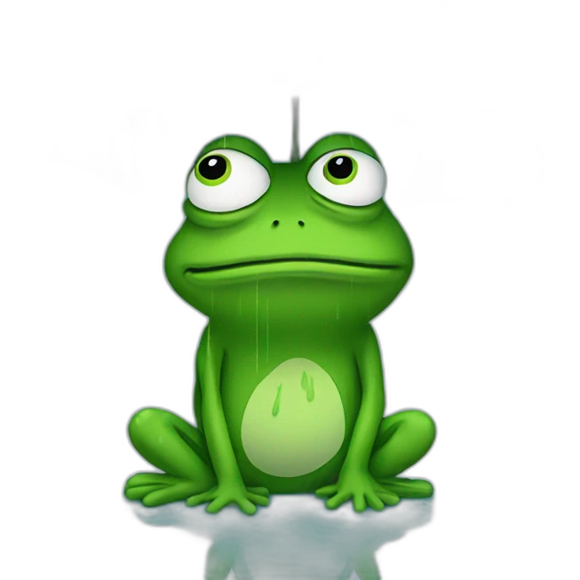 sad pepe the frog under rain emoji