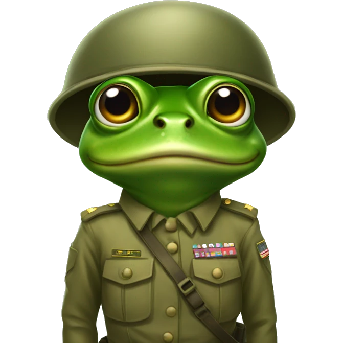 Army frog doing no sign emoji