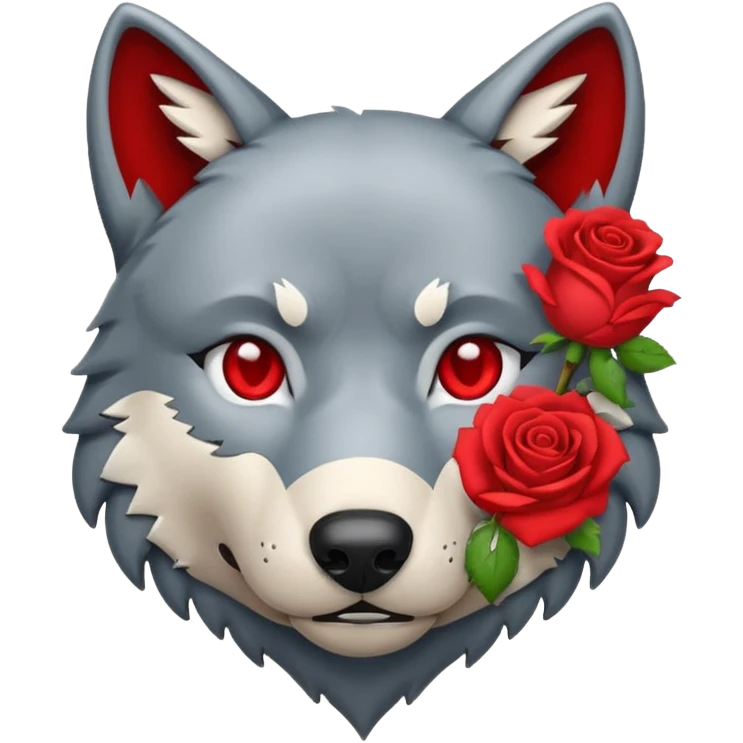 створи емодзі в стилі епл, поєднай 🐺🥀💔 emoji