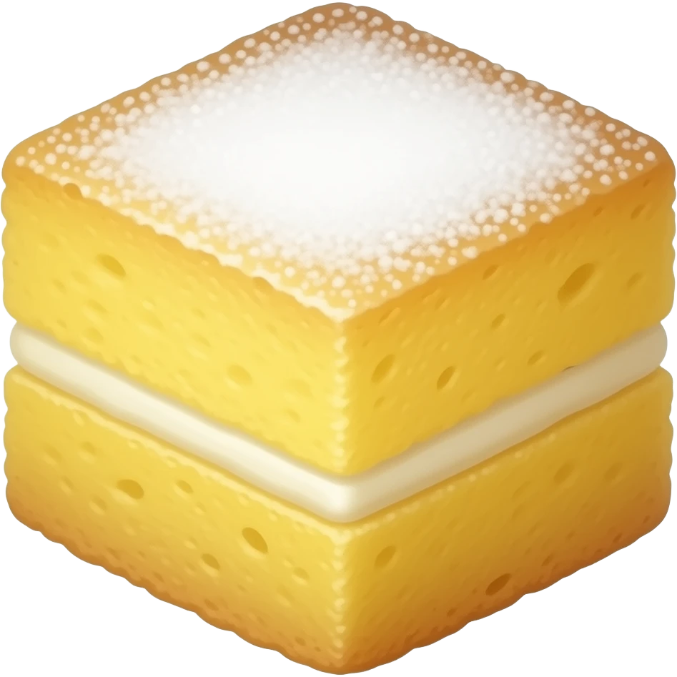plain  yellow sponge cake in cube shape emoji