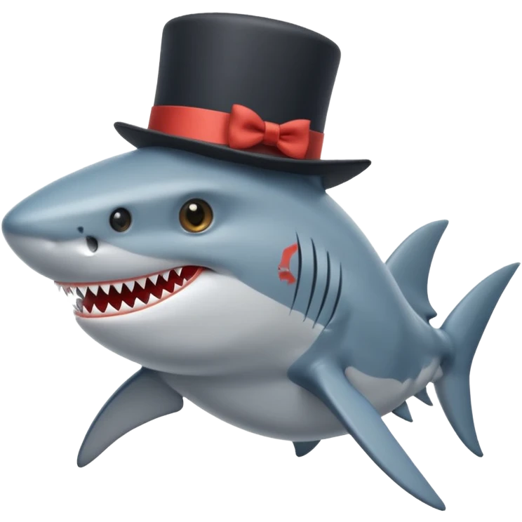 Shark with a top hat emoji