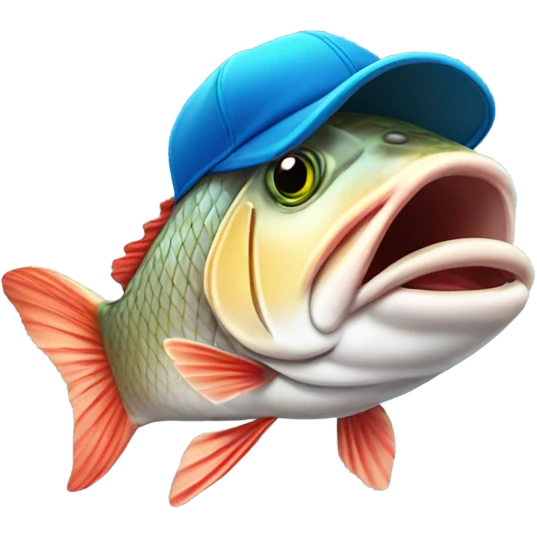 barramundi with baseball cap emoji