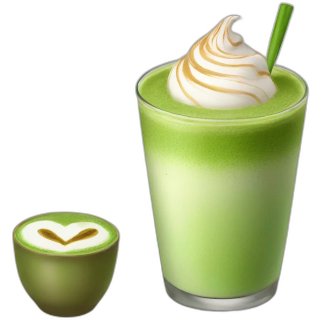Matcha latte love emoji