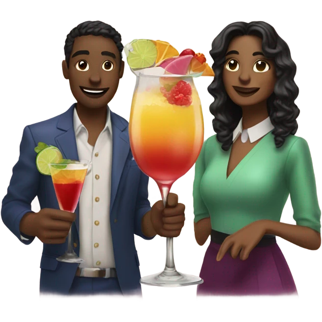 Three cocktails in hands emoji