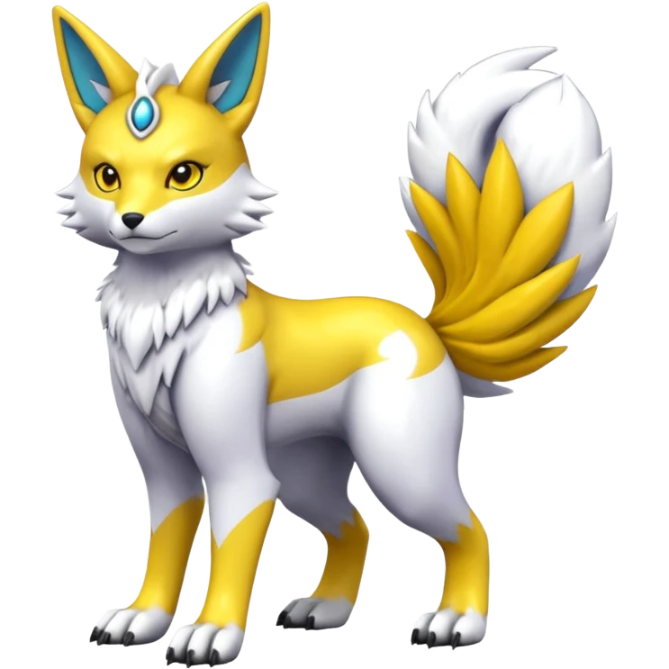  Shiny Colorful Futuristic Detailed Renamon (full body) emoji